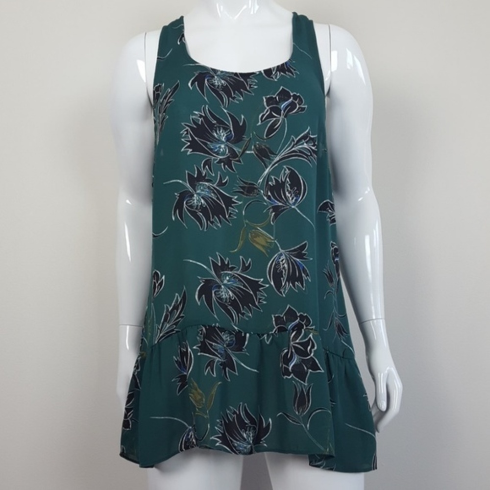Cabi Zoe Green Floral Tank